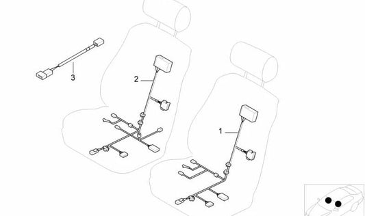 Cableado puerta lado conductor OEM 61007027239 para BMW Z8 E52. Original BMW.