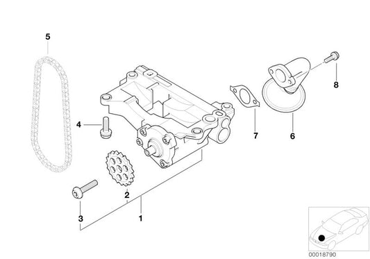 Tornillo hexagonal con arandela OEM 07119904507 para BMW E46, E90, E91, E92, E93, E39, E60, E61, E63, E64, E38, E65, E66, E83, E53, E70, E71. Original BMW.