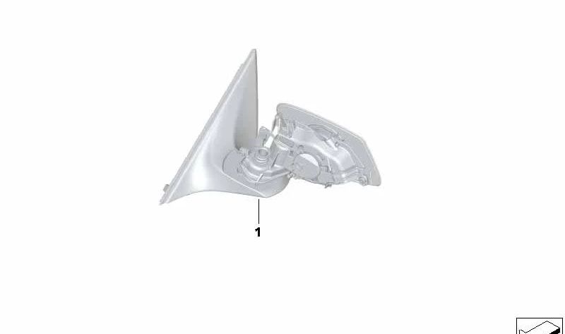 Retrovisor exterior izquierdo sin cristal, calefactable, negro brillante OEM 51167283751 para BMW E63, E64. Original BMW.