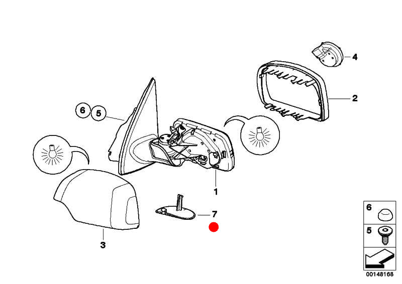 Juego Recubrimiento Espejo Retrovisor Exterior Para Bmw E53 . Original Recambios