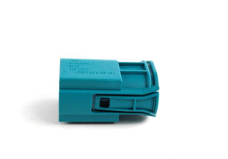 Conector eléctrico 2 pines OEM 61138352390 para BMW {E82, E88, E46, E90, E90N, E91, E91N, E92, E92N, E93, E93N, E39, E38, E65, E66, E53, E70, E70N, F15, F85, E71, E72, F16, F86} y MINI {R50, R52, R53}. Original BMW y MINI.
