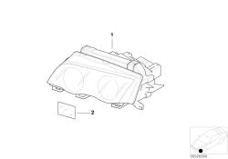 Faro allo xeno destro OEM 63128377278 per BMW 3' E46 (09/1999 - 08/2006). BMW originale.