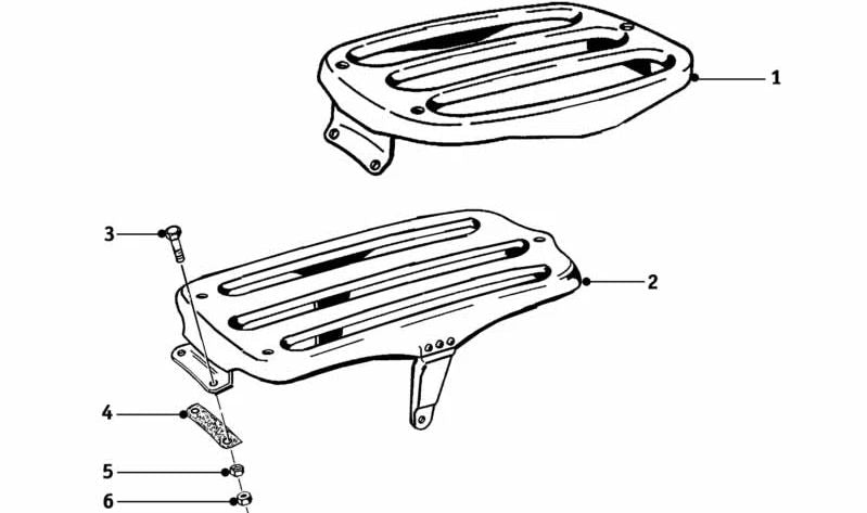 Parrilla portaequipajes OEM 46540031632 para BMW R80GS, R100GS, R100R, R100 Mystic. Ideal para transportar maletas o bultos. Original BMW.