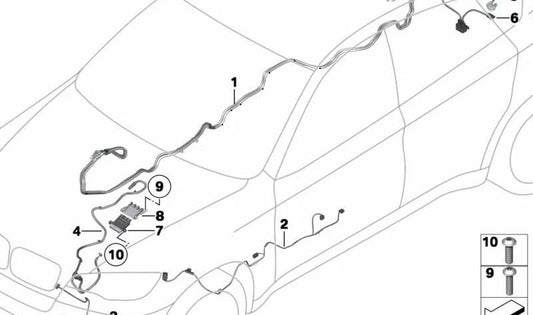 Cable de alta tensión OEM 61129181193 para BMW X6 E72. Original BMW.