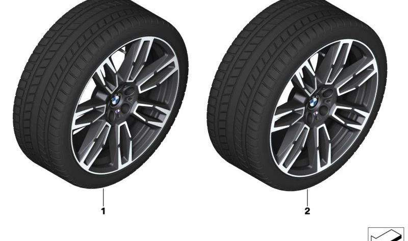 Complete winter wheel set OEM 36115B48085 for BMW G60, G61. Original BMW.