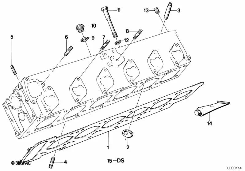 Juego de juntas de culata exento de asbesto OEM 11129065709 para BMW Serie 6 (E24), Serie 7 (E23). Original BMW.