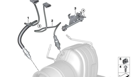 Sonda lambda OEM 11789452688 para BMW G21, G22N, G23N, G60, G70, G45, G05N, G06N, G07N, G09. Sensor original para control de emisiones. Original BMW.