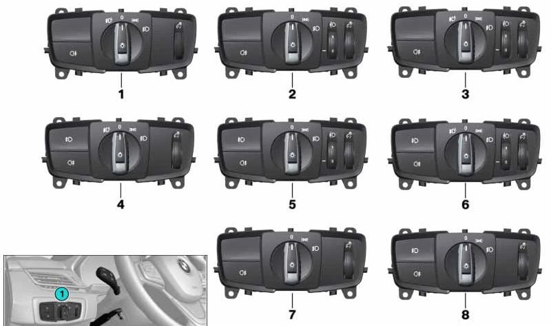 Module Light Interruptor OEM 61315A25464 para BMW F45, F45N, F46, F46N. Unidade de controle BMW original para faróis e iluminação interior. 100% Original BMW Spare.