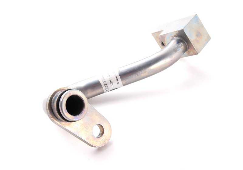 Tubo de retorno del radiador de aceite OEM 17227558467 para BMW E60, E61, E63, E64 (540i, 550i). Original BMW.