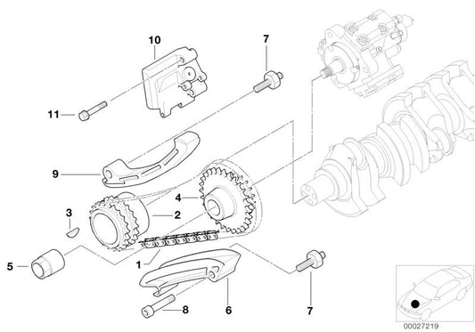 Guía de distribución OEM 13522247331 para BMW E46, E39, E38, E53. Pieza original BMW.