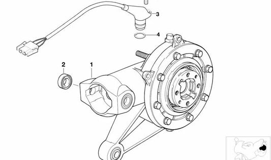 Diferencial trasero argento/negro OEM 33117661530 para motos BMW R 850 R, R 1150 R, Rockster. Original BMW Motorrad.