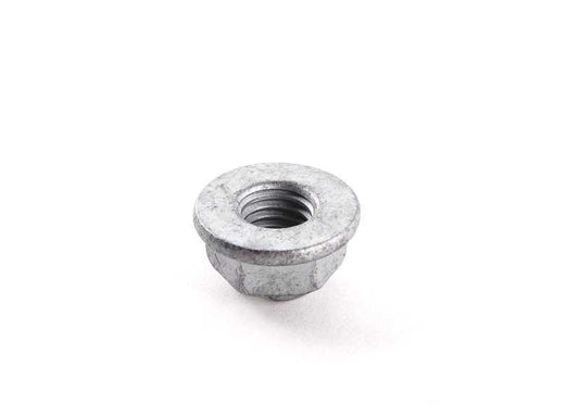 Tuerca hexagonal con borde trasera OEM 33326768884 para BMW Serie 1 E81, E87, F20, Serie 3 E90, F30, Serie 4 F32, G22, X1 E84, F48, MINI R50, R56... y más. Original BMW y MINI.