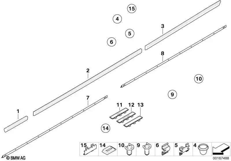 Front Right Side Bumper Trim for BMW E39 (OEM 51138184482). Original BMW