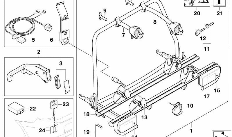 Soporte de enchufe trasero OEM 51127202377 para BMW Serie 1 E82, E88. Pieza original BMW.