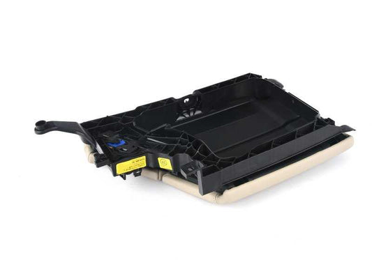 Reposabrazos central delantero en cuero Oyster OEM 51169216868 para BMW F10, F10N, F11, F11N, F18, F18N. Original BMW.