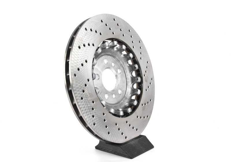 Disco de freno ventilado y perforado izquierdo OEM 34217991103 para BMW F90 (M5), F91 (M8 Competition), F92 (M8 Competition), F93 (M8 Competition). Original BMW.