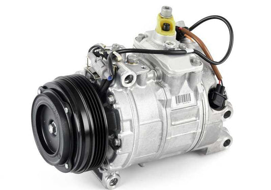 Compresor de aire acondicionado con embrague magnético OEM 64509154072 para BMW F07, F10, F11, F06, F12, F13, F01, F02, E70, F15, F85, E71, F16, F86. Original BMW.