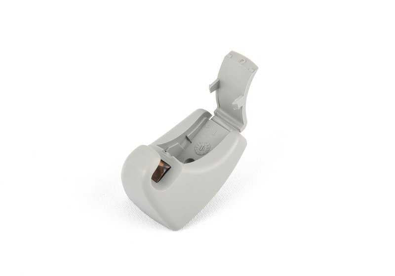 Soporte para visera parasol OEM 51167066647 para BMW Serie 3 (E92, E92N), Serie 5 (E60, E60N, E61, E61N), X3 (F25), X4 (F26). Color gris cielo. Original BMW.