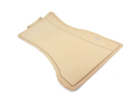 Tapete resistente às intempéries dianteiro esquerdo bege OEM 51472365432 para BMW Série 7 G11, G12, G11 LCI, G12 LCI. BMW genuíno.