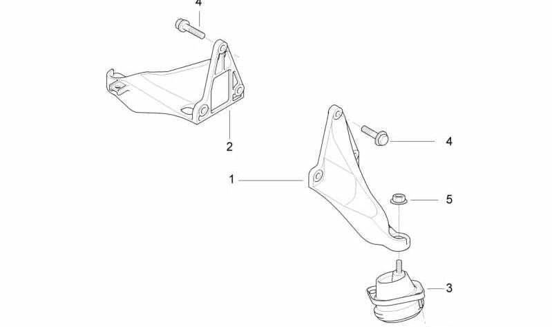 Motor support with left flange OEM 22111092823 for BMW E39, E38. Original BMW.