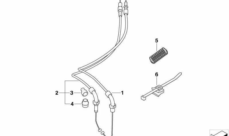 Cable acelerador cerrador OEM 32737713444 para BMW Motorrad K1300S, K1200S. Original BMW Motorrad.