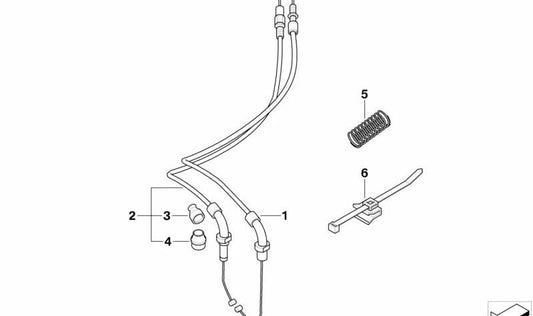 Cable de mando del acelerador abridor OEM 32737713445 para motos BMW K1200R, K1300R. Original BMW Motorrad.