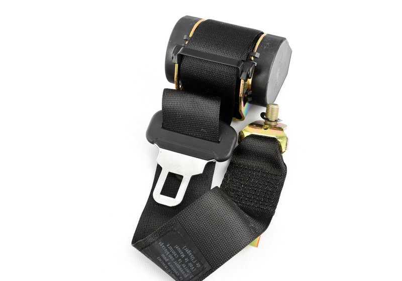 Cinturón trasero con bloqueo infantil OEM 72118200782 para BMW E34. Original BMW.