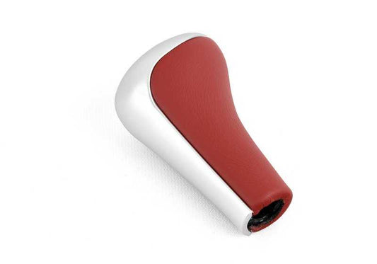 Pomo de cambio cuero/aluminio rojo OEM 25117504352 para BMW Z8 E52. Original BMW.