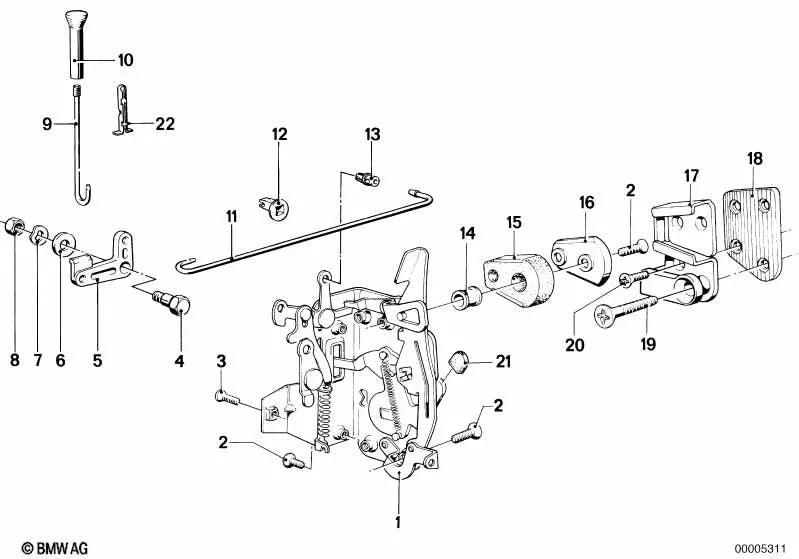 Linkshebel für die BMW 5 E12 -Serie, 7 E23 -Serie (OEM 51221819359). Original BMW