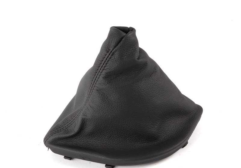 Recubrimiento de palanca de mando en cuero OEM 25117552506 para BMW Serie 5 E60, E61 (2003-2007). Original BMW.