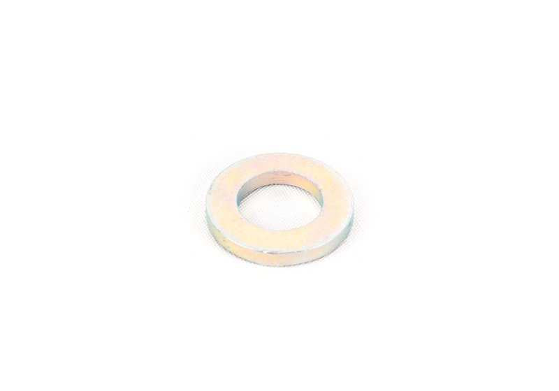 Arandela M14 OEM 33171132302 para BMW E36, E34, E32, E31. Compatible con modelos como M3 E36 y 518i E34, entre otros. Pieza original BMW. Ideal para fijación en suspensión trasera y diferencial.