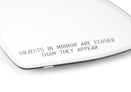 Vetro specchio riscaldato convesso destro per BMW F25, F26 (OEM 51167362322). BMW originale