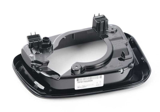 Soporte derecho de retrovisor Shadow-Line OEM 51167418814 para BMW Serie 5 G30 {518d, 520d} {modelos: JF11, JF21, 21BL, 21DC, 29DC, 41BL, JC31, JC41, JC49}. Original BMW.