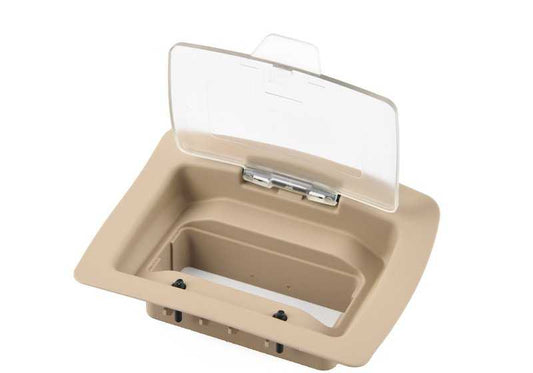 Caja de consola central beige OEM 51467110234 para BMW Z4 E85, E86. Original BMW.