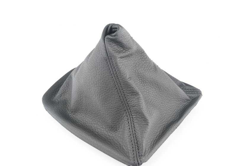 Funda de cuero para palanca de cambios OEM 25117587478 para BMW E60, E61. Color negro. Recambio original BMW.
