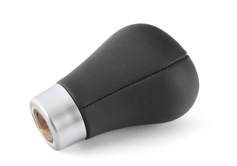 Pomo de cambio de marchas en cuero con placa M/5 velocidades OEM 25117896031 para BMW Serie 3 E46. Original BMW.