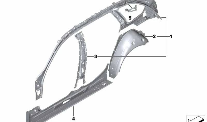 Barre transversale intérieure gauche pour BMW F90, G30, G31 (OEM 41007453081). BMW d'origine.