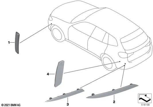 Reflector traseiro direito para BMW X3 F97N, G01N (OEM 63149851234). BMW original.