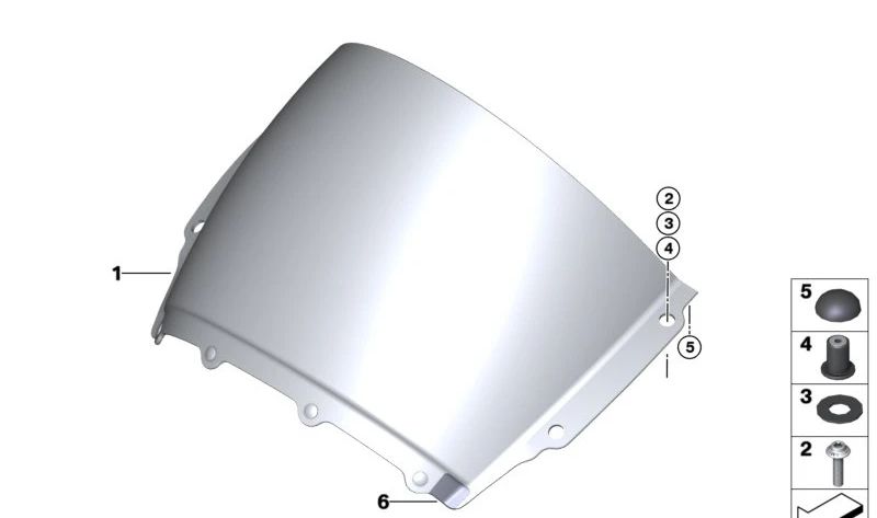 Parabrisas tintado OEM 77338829979 para moto BMW M 1000 RR (K66) 2022-2024. Original BMW Motorrad.
