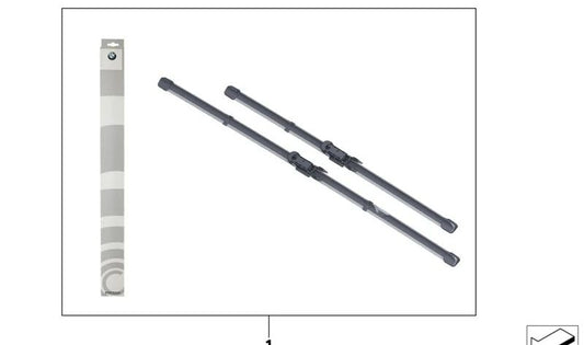 Juego de escobillas limpiaparabrisas OEM 61615A43611 para BMW Serie 7 G70 {735i, 740d, 740d xDrive, 740i, 750e xDrive, M760e xDrive, i7 M70 xDrive, i7 eDrive50, xDrive60}. Original BMW.