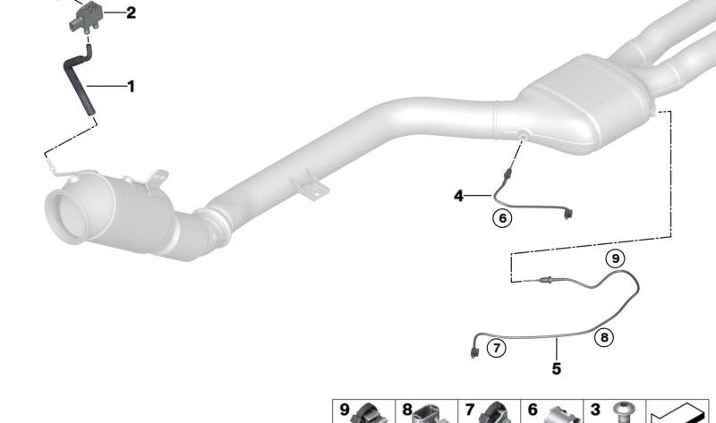 Sensor de temperatura de gases de escape OEM 11788744988 para BMW G01, G08, G02. Original BMW.