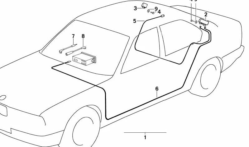 Módulo limitador de señal antena OEM 65241387803 para BMW E36 316i (todos los modelos: BE11, BE12, BE21, BE22, CA11, CA12, CA21, CA22, CA71, CA72). Original BMW.