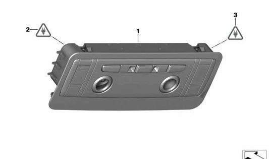 Módulo central de interruptores del techo OEM 61319225700 para BMW E88, E89, E90, E91, E92, E93. Original BMW.