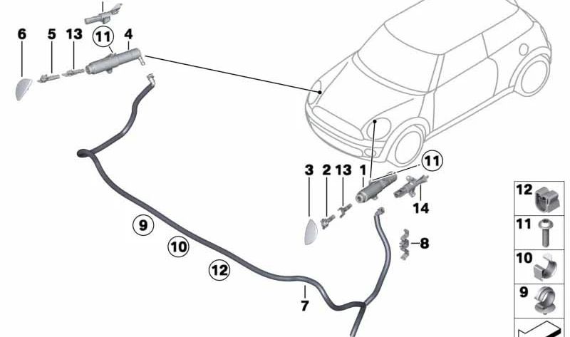 Tuerca de chapa OEM 51642756059 para MINI R56, R55 Clubman, R57 Cabrio, R58 Coupé, R59 Roadster… y más. Original MINI.