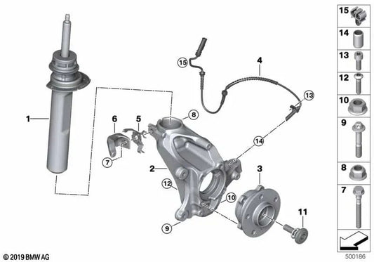 Stoßdämpferfeder vorne links OEM 31306883877 für BMW 2er F44 Gran Coupé (10/2018 - 10/2024). Original BMW.