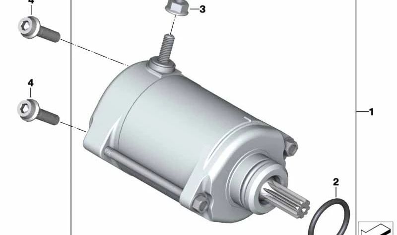 Motor de arranque OEM 12418559627 para BMW Motorrad G 310 R (2016-2026), G 310 GS (2017-2025) y G 310 RR (2022-2026). Original BMW Motorrad.