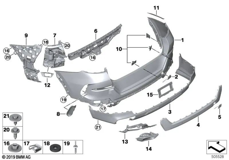 Revestimiento parachoques trasero inferior OEM 51129879682 para BMW X6 (G06) xDrive30d, xDrive40i... y más. Original BMW.