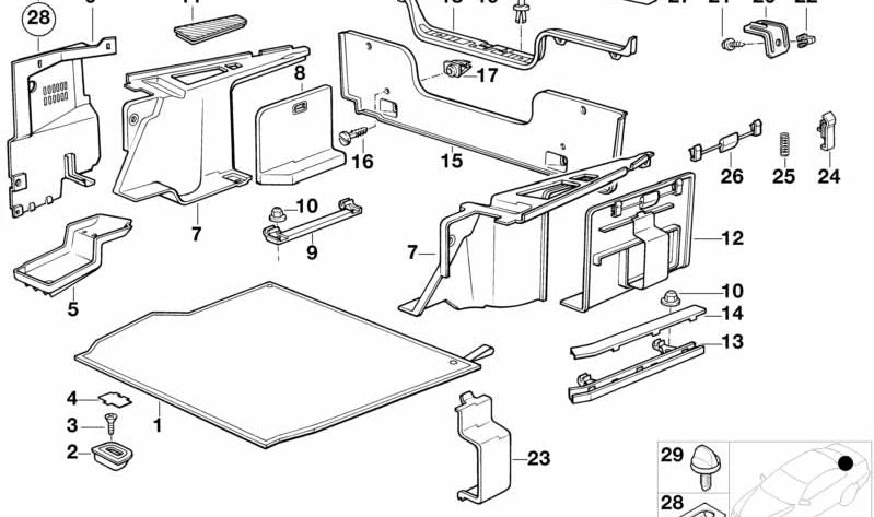 Capa OEM 51471947905 para BMW E30 316i, 318i, 320i. Compatível com modelos com mudança manual e automática. BMW original.