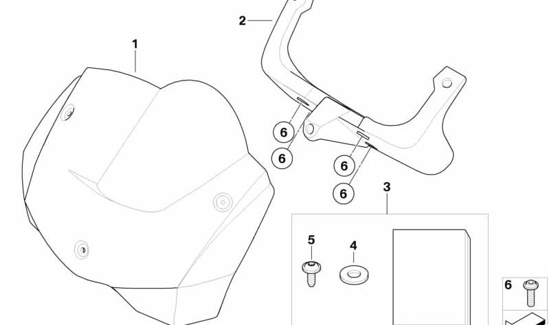 Soporte para revestimiento cockpit OEM 71607682053 para BMW Motorrad F 800 R (K73). Original BMW Motorrad.