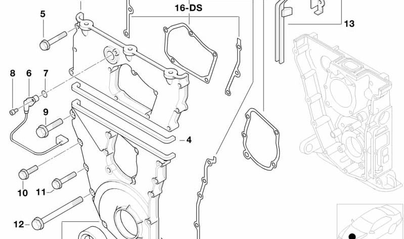 Juego de juntas sin asbestos para tapa de cadena OEM 11141432099 para BMW E36 318is y Z3 1.9 (M44). Compatible con modelos manuales y automáticos. Original BMW.